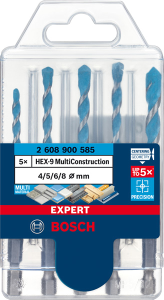 Zestaw wierteł EXPERT HEX-9 MultiConstruction 4/5/6/6/8 mm 5 części