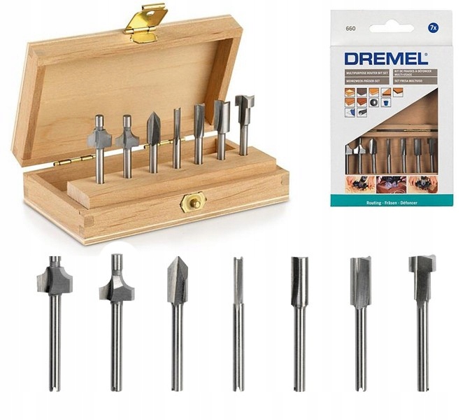 DREMEL 660 Zestaw 7 frezów + Kaseta